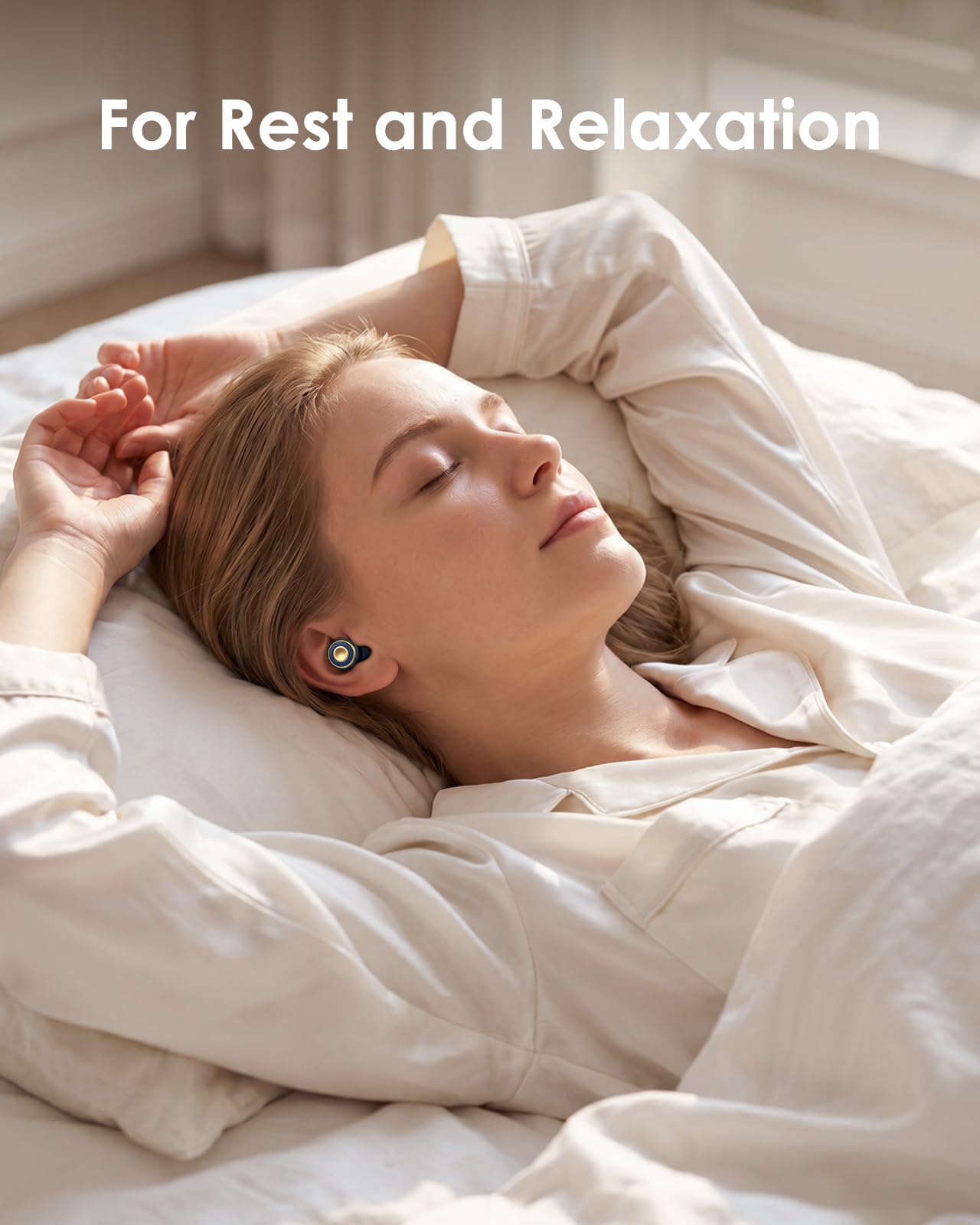 Bouchons d'oreilles réutilisables pour la concentration, les voyages et le travail, jusqu'à 33 dB réduction du bruit, bouchons d'oreilles en silicone avec 4 tailles, ajustement sûr, étui