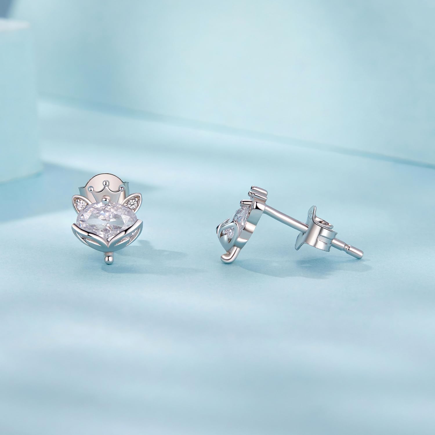 LLXYWJ Orecchini a Bottone con Testa di per Donna, Argento Sterling 925, Gioielli con Animali Carini