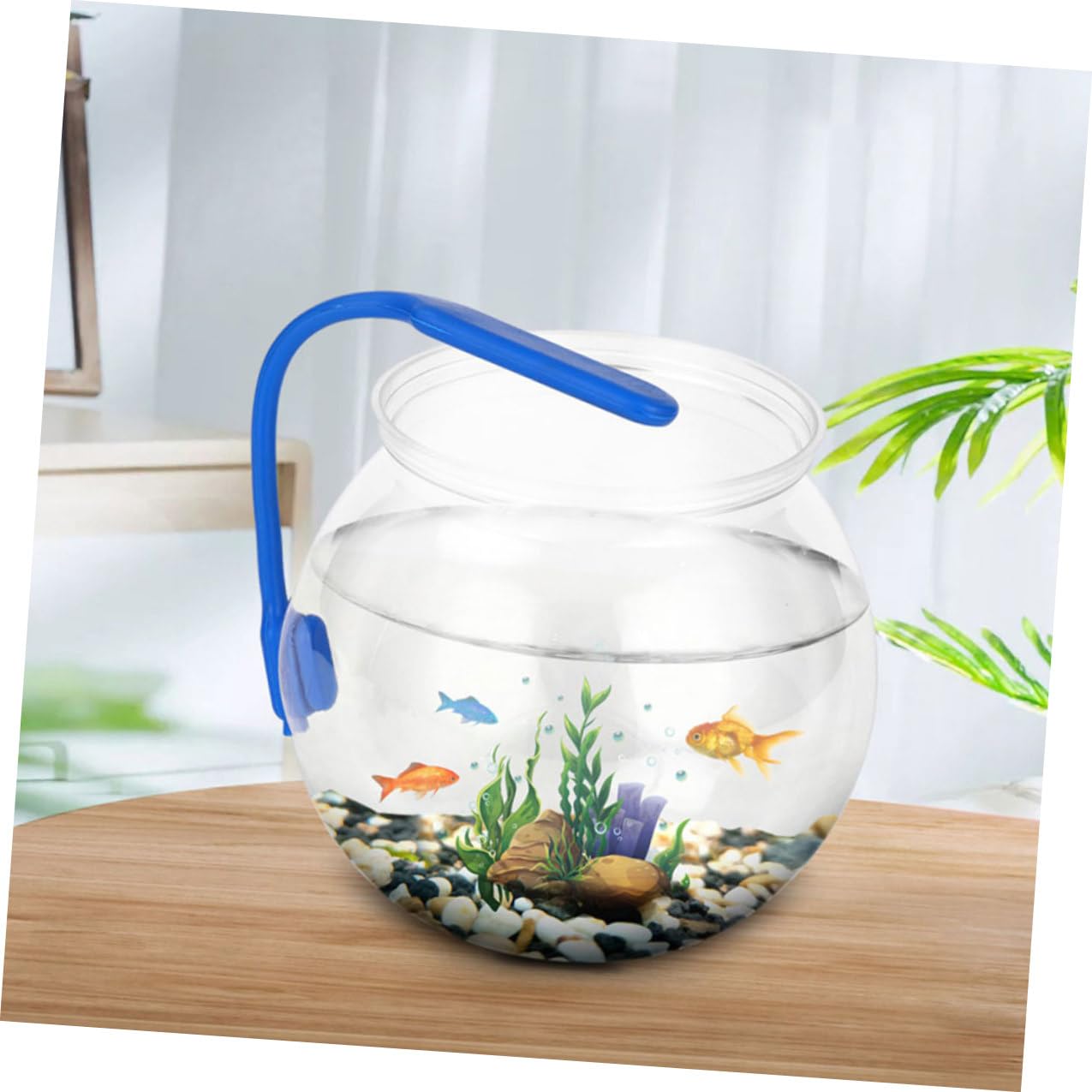 Rundes Kunststoff Fischglas Transparent, Kippsicher für Zuhause und Büro