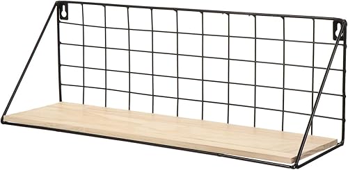 Miniatura 9 de Cabilock Estante flotante de hierro para granja, estante de pared de madera rústica para sala de estar, dormitorio, baño, negro, L