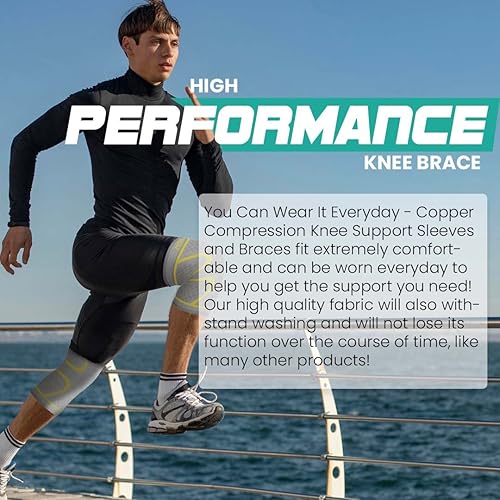 Vista 31 de Modvel Rodillera de compresión para mujeres y hombres, paquete de 2 rodilleras para correr, rodillera de compresión, rodilleras deportivas