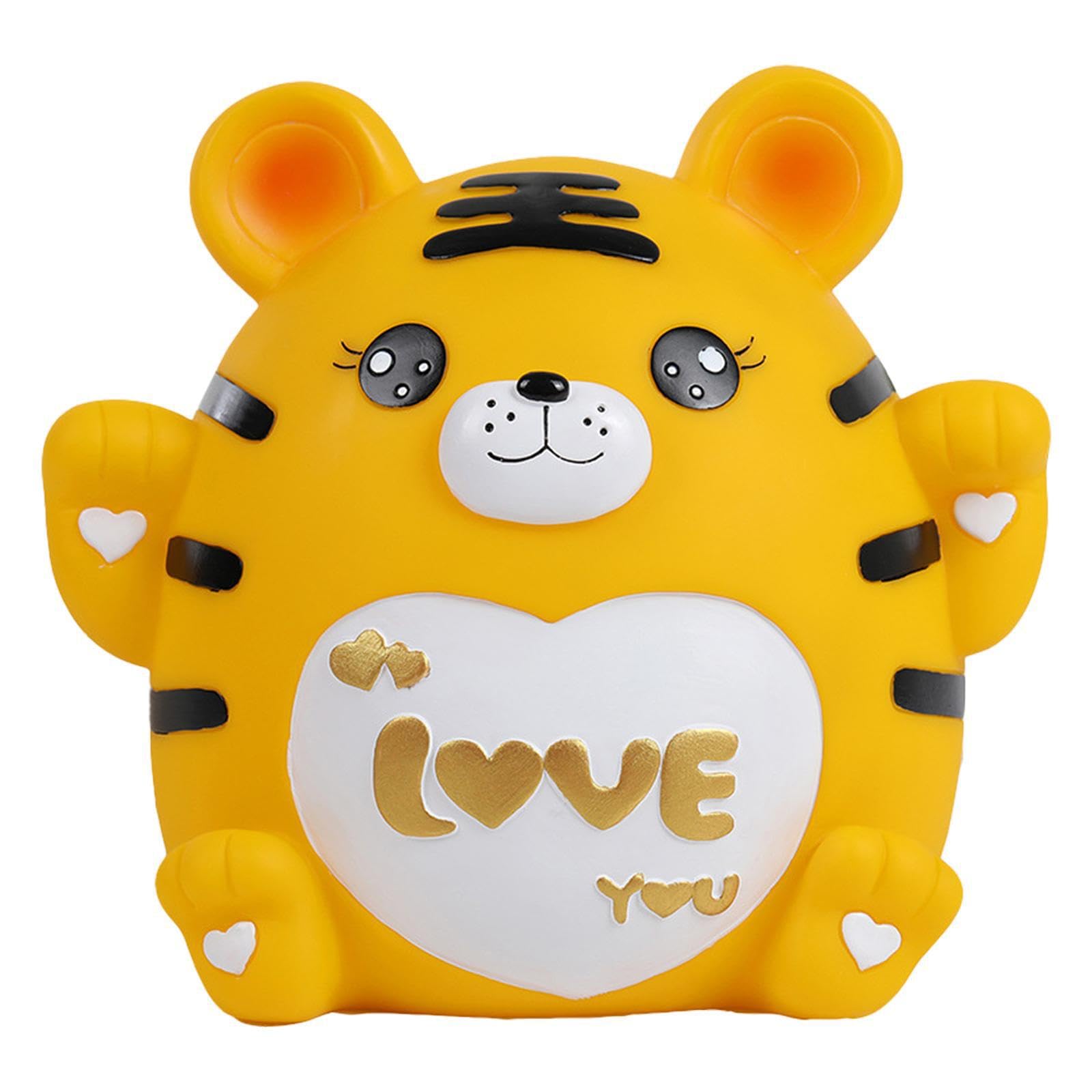 TWISAXC Increase Parent Child Interaction Tiger Piggy Bank Money Bank Funny Adorable Tiger Statue Money Saving Jar Feng Shui Decor Bar Child Save Children