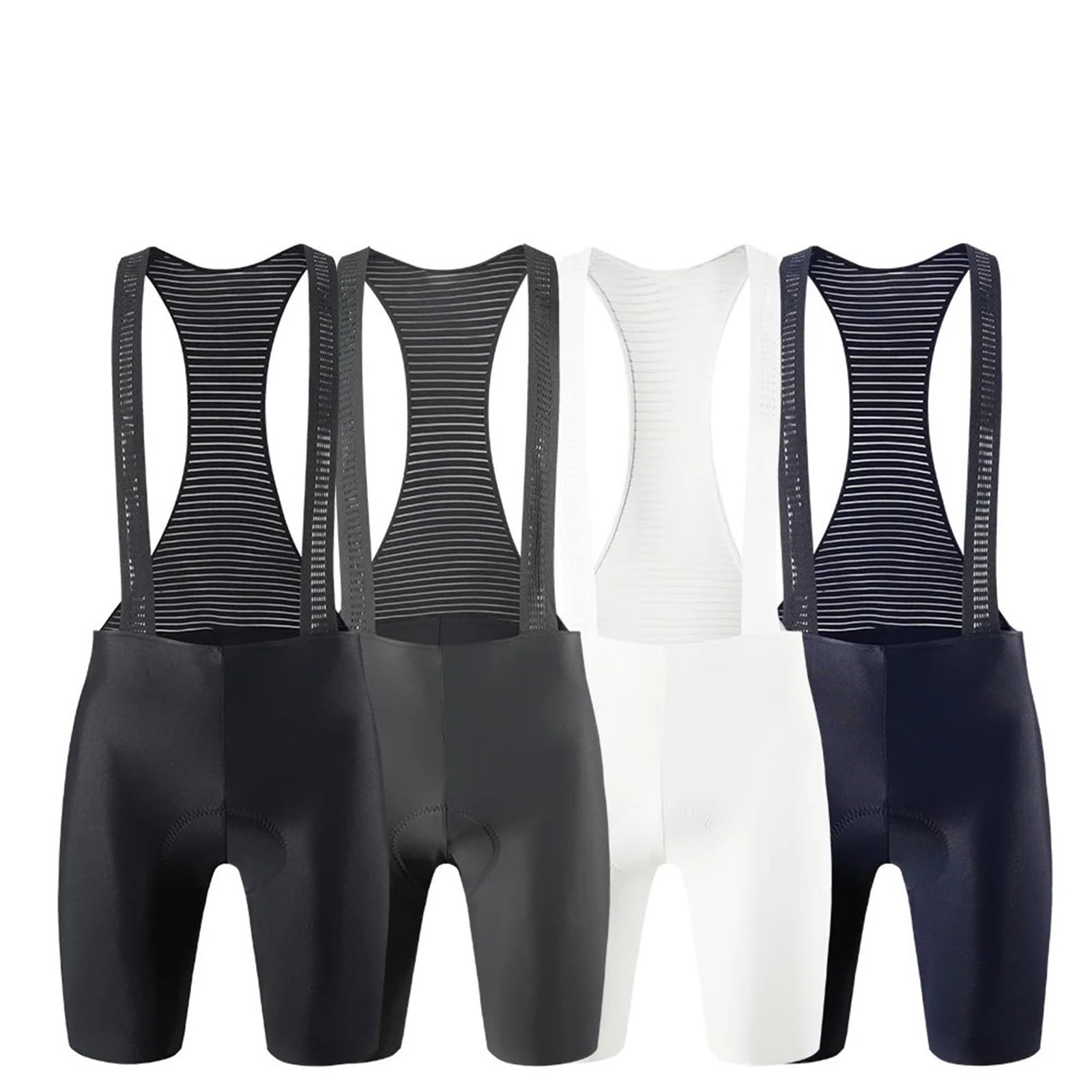 Culotte Ciclismo Hombre Pantalones Cortos de Ciclismo para Hombre, Mallas con Tirantes sin Costuras, Almohadilla 3D, diseño Profesional(Black-5h,EU Size-L)