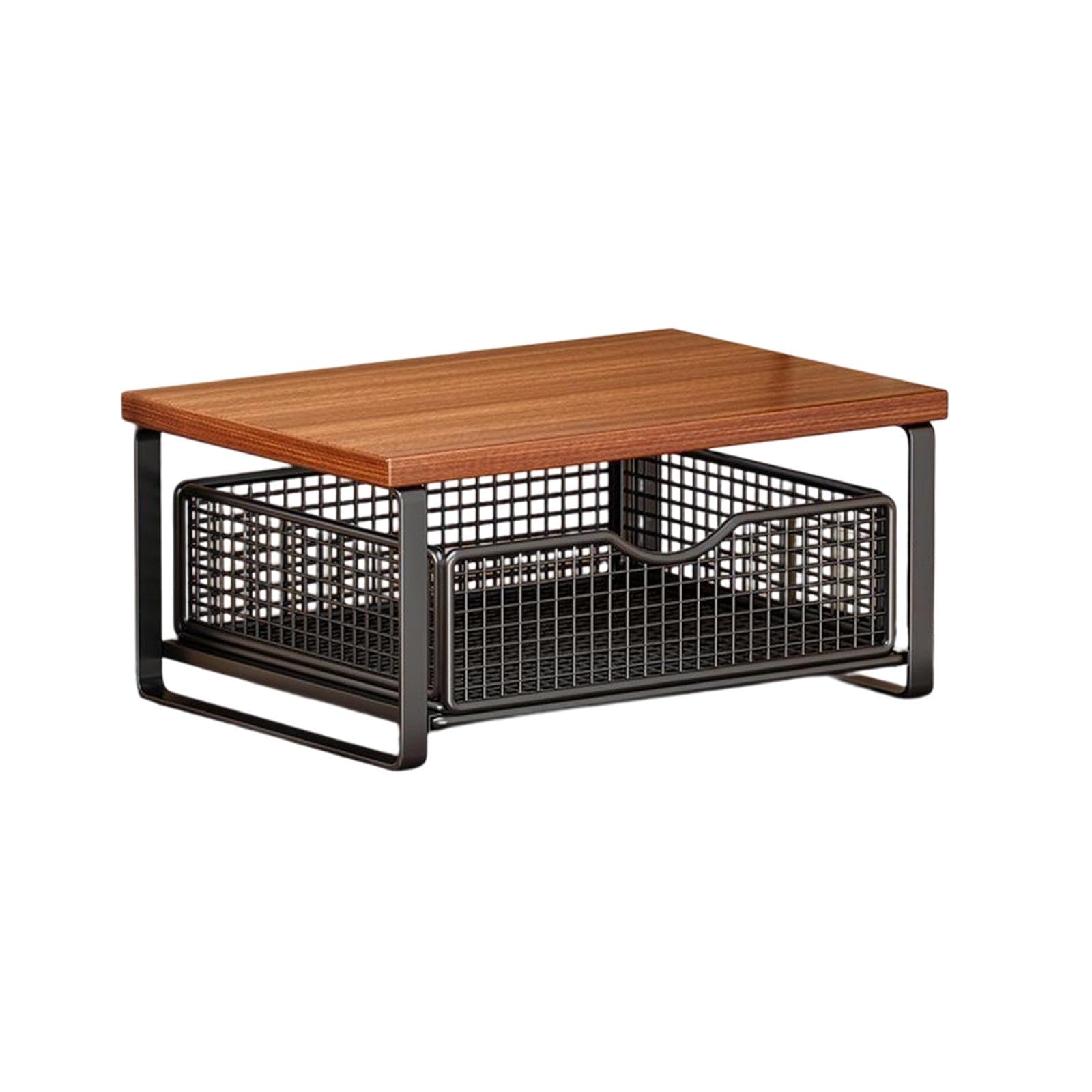 Stampante Scaffale Porta Stampante Mensola Organizer Desktop Cassetto Robusto in Legno E Metallo Design Stabile Funzione Versatile Adatto per Camera, Style D