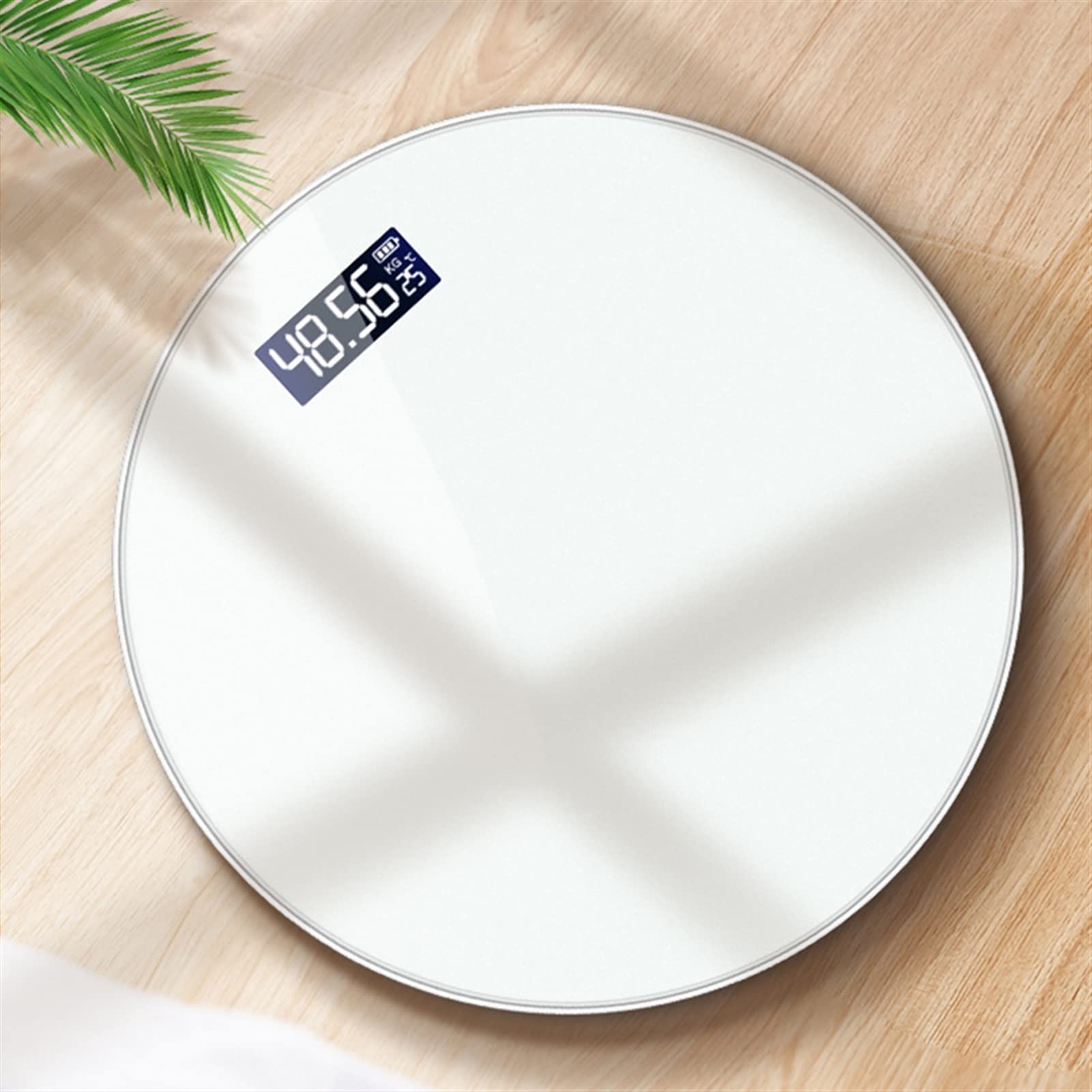 JINGYAN Básculas digitales Bathroom Scales Floor Body Weight Scale Round Toughened Glass LED Digital Electronic Weighing Bath(Battery Black)