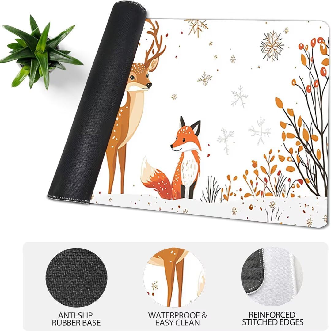 Podkładka na biurko, gamingowa podkładka pod mysz, XXL, antypoślizgowa, gumowa podkładka pod mysz, szyte krawędzie, gamingowa podkładka pod mysz XXL, do biura i domu, akcesoria gamingowe, 1400 x 600 x