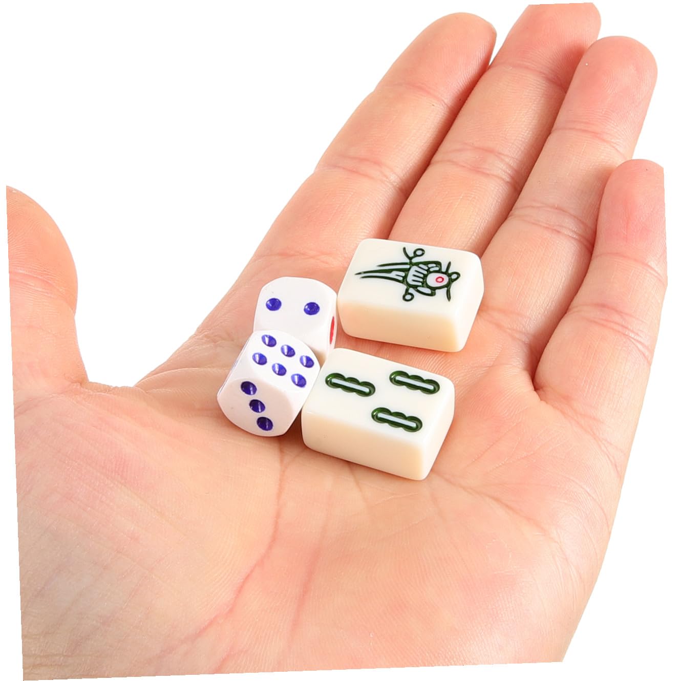 Yardwe Mini Mahjong Set Tragbar Kompakt Leichtgewichtiges Reisespiel Chinesisches Mahjong Kit Für Familienpartys Und Freizeitspaß