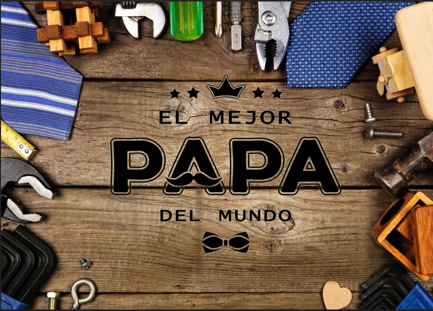 Dudaacvt 8X6FT Father's Day Photography Backdrop Spanish El Mejor Papá Del Mundo Backdrop I Love Dad Decoration Feliz Día Del Padre Party Decor