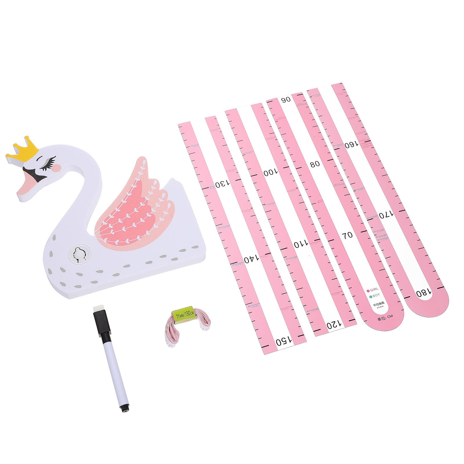 Medidor de estatura infantil rosa para decorar paredes de parques infantiles 8