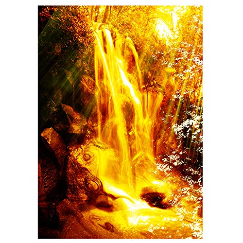 (ヒーリングアート TSUKASA) 開運グッズ 風水アイテム 金運アップ 金運グッズ ヒーリング ＣＧアート (黄金の滝, A4判)