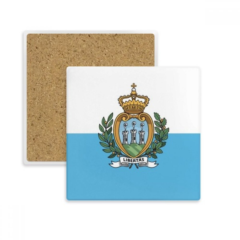 Drapeau Saint-Marin dessous de verre absorbant pour tasse de café et boissons