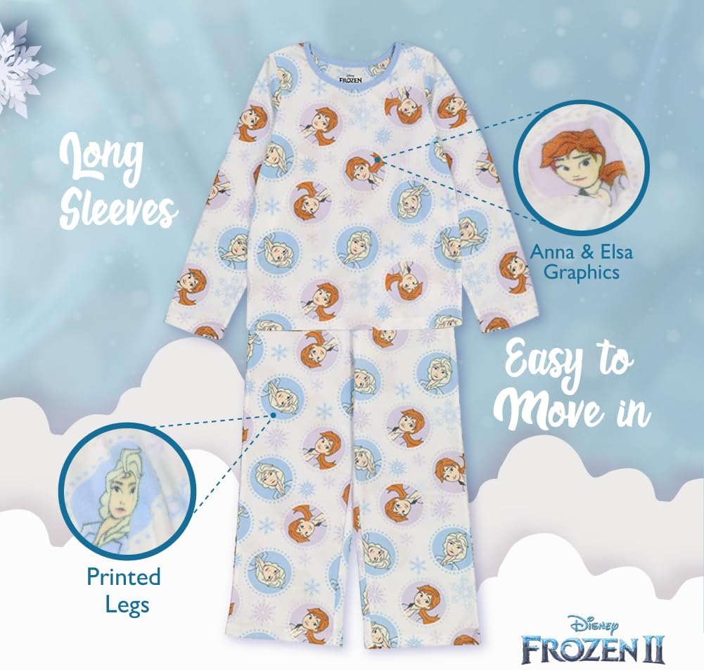 Disney girls Frozen | Princess | Minnie Mouse 5-piece Loose-fit Pajama Set, Soft & Cute for Kids - Image 4