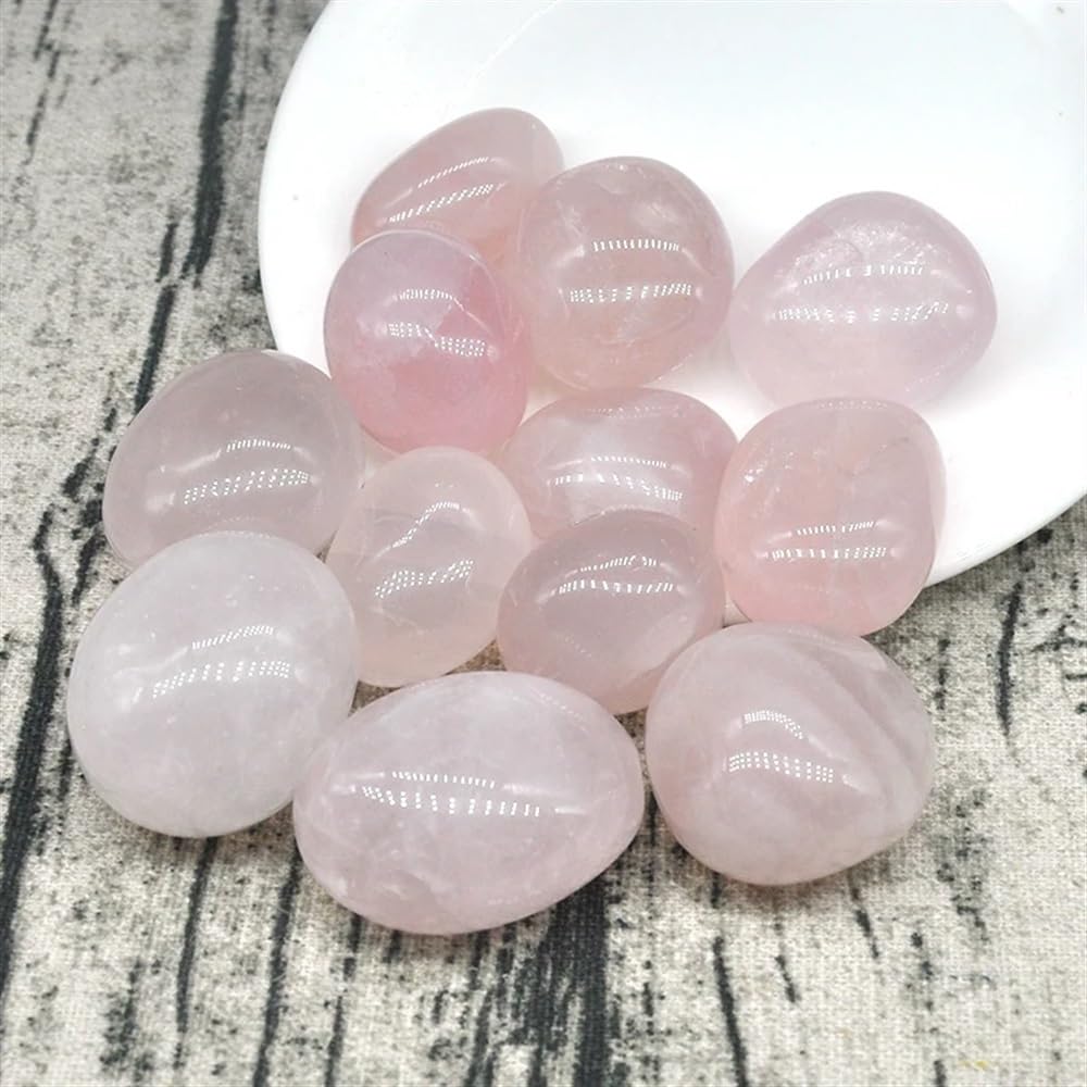 AtkitS Natural Natural Round Rose Quartz Bulk Tumbled Stones Gravel Specimen Healing Crystals Minerals Gemstones Aquarium Home Decoration Gifts (Size : 200g)