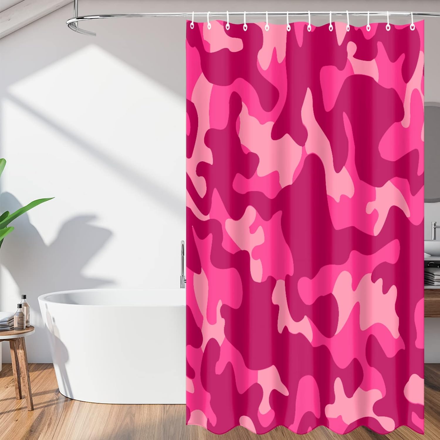 Pardick Shower Curtain for Bathroom, Color Camo Bath Shower Curtain Set with 12 Hooks Waterproof 48"x72" Bathroom Curtain Camo Print Shower Curtains for Bathroom, Bathtubs