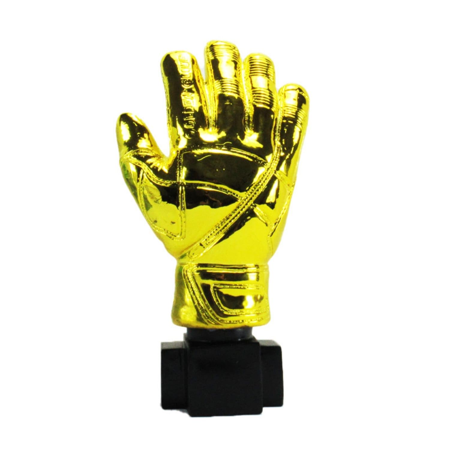 Gold Electroplated Finish Goalkeeper Glove Ornament Black Base Golden Goalkeeper Trophy Display Piece Football Trophy Souvenir, 26CM, Black Gold-image-11