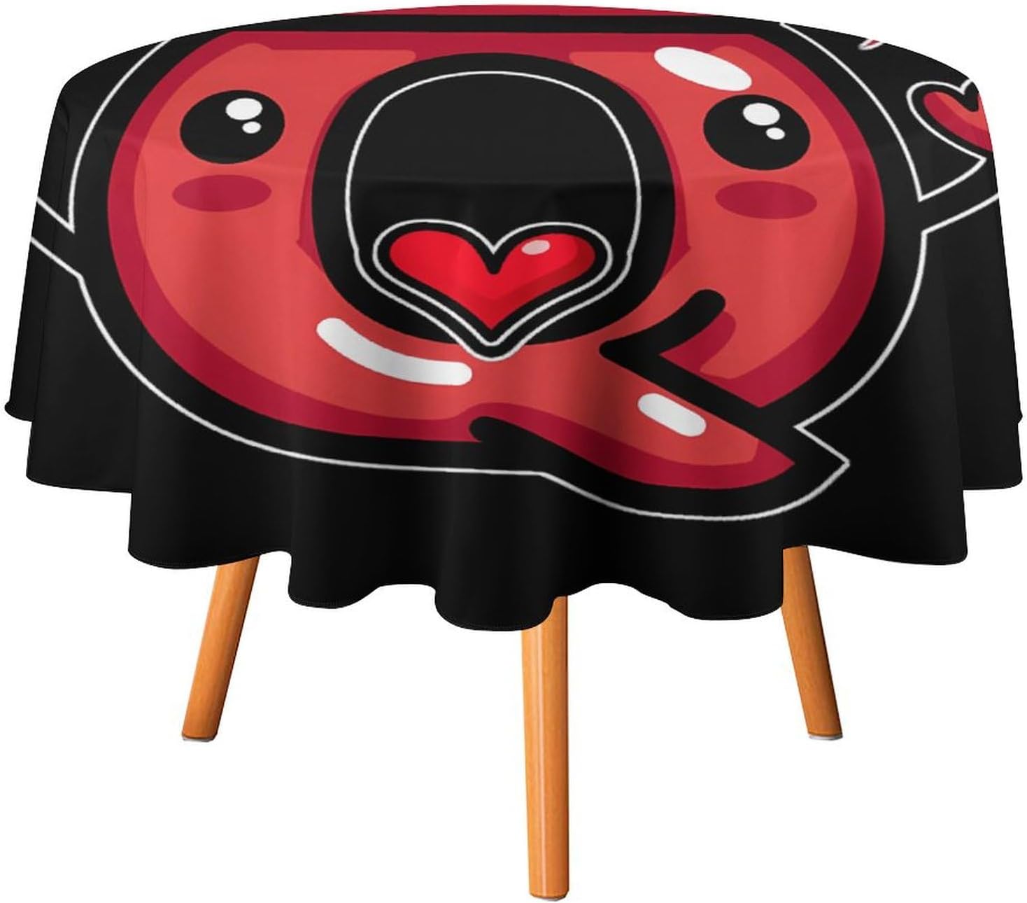 Queen of Hearts Playing Cards Round Tablecloth Washable Table Cloths Polyester Table Covers for Kitchen Dining Party Wedding 50x50in