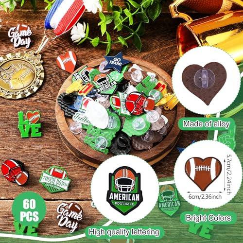 Image of Knitgrip 60 Pcs Football Softball Soccer Volleyball Baseball Enamel Pins Bulk Sport Trading Lapel Pin Senior Night Party Favors for Hat Shirt Backpack Sport Player Award Gift, 12 Style