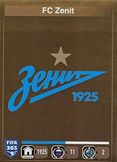 2015-16 Panini FIFA 365 Stickers Soccer #731 Logo FC Zenit Trading Card Sized Album Sticker Golden shiny