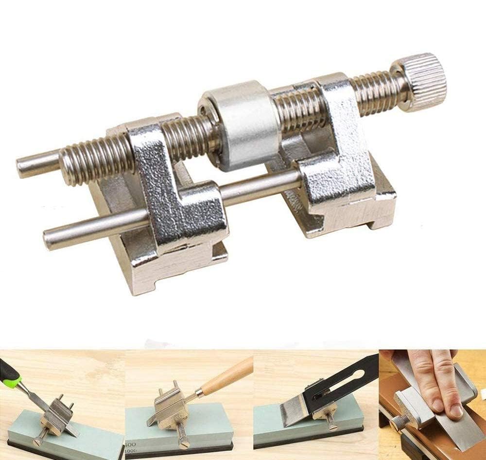 Powertool - Guida per affilatura e levigatura ad angolo fisso, con morsetto, con rullo in acciaio inossidabile, per scalpello da legno, pialla, lama, bulino, scalpello piatto