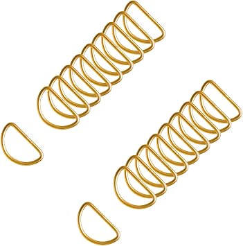 20pcs 1-1/4"32mm D Rings Welded Strong Metal Gold Semi-Circular D Ring for Pet Collars Hardware Bags Ring Buckle Strap Hand DIY Sewing Accessories
