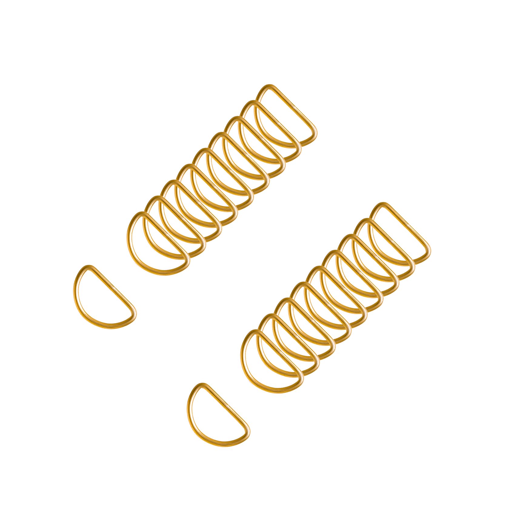 ZoloAJay 20pcs 1-1/4"(32mm) D Rings Welded Strong Metal Gold Semi-Circular D Ring for Pet Collars Hardware Bags Ring Buckle Strap Hand DIY Sewing