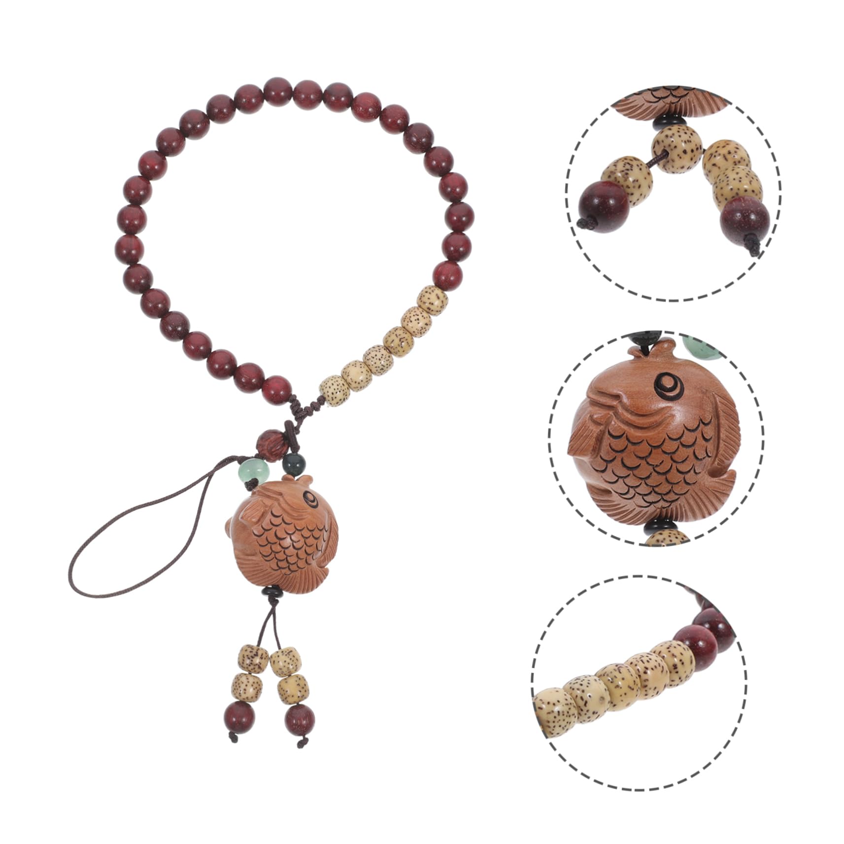 HOMSFOU cadena de teléfono móvil de sándalo wrist wraps wristband cordón de muñeca para llaves pulsera para llaves muñeca clave cordón de muñeca para etiqueta de nombre rojo
