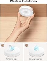 Vista 6 de Luces LED para Debajo del Gabinete, Luz Recargable con Sensor de Movimiento, Luces de Disco de 1000mAh con Control Remoto IR, Luces Debajo