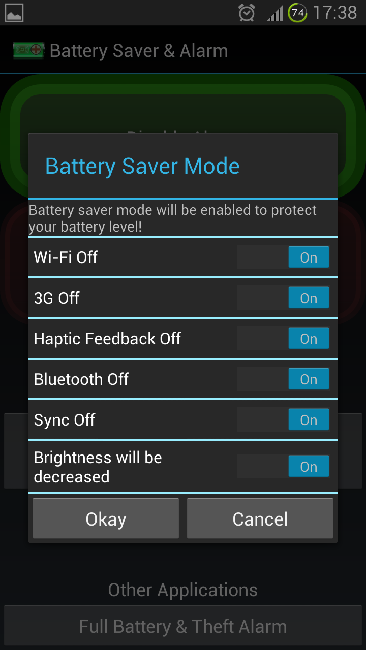 Battery Saver & Alarm App on Amazon Appstore
