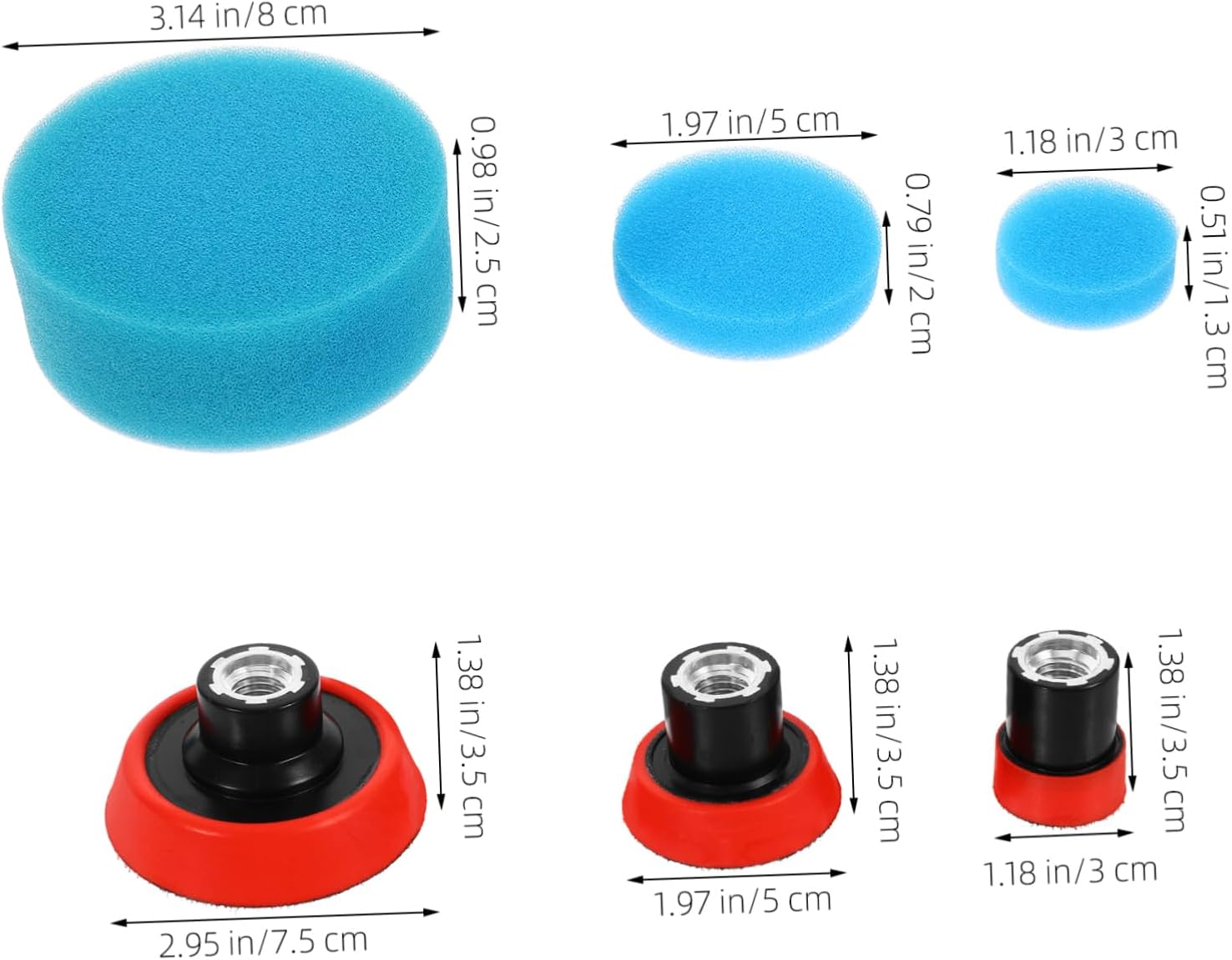 1set Polishing Sponge Pad Wheel Kit for Car Buffing Self-Adhesive Waxing Discs Pads for Scratch Repair and Paint Enhancement Auto Detailing Accessories