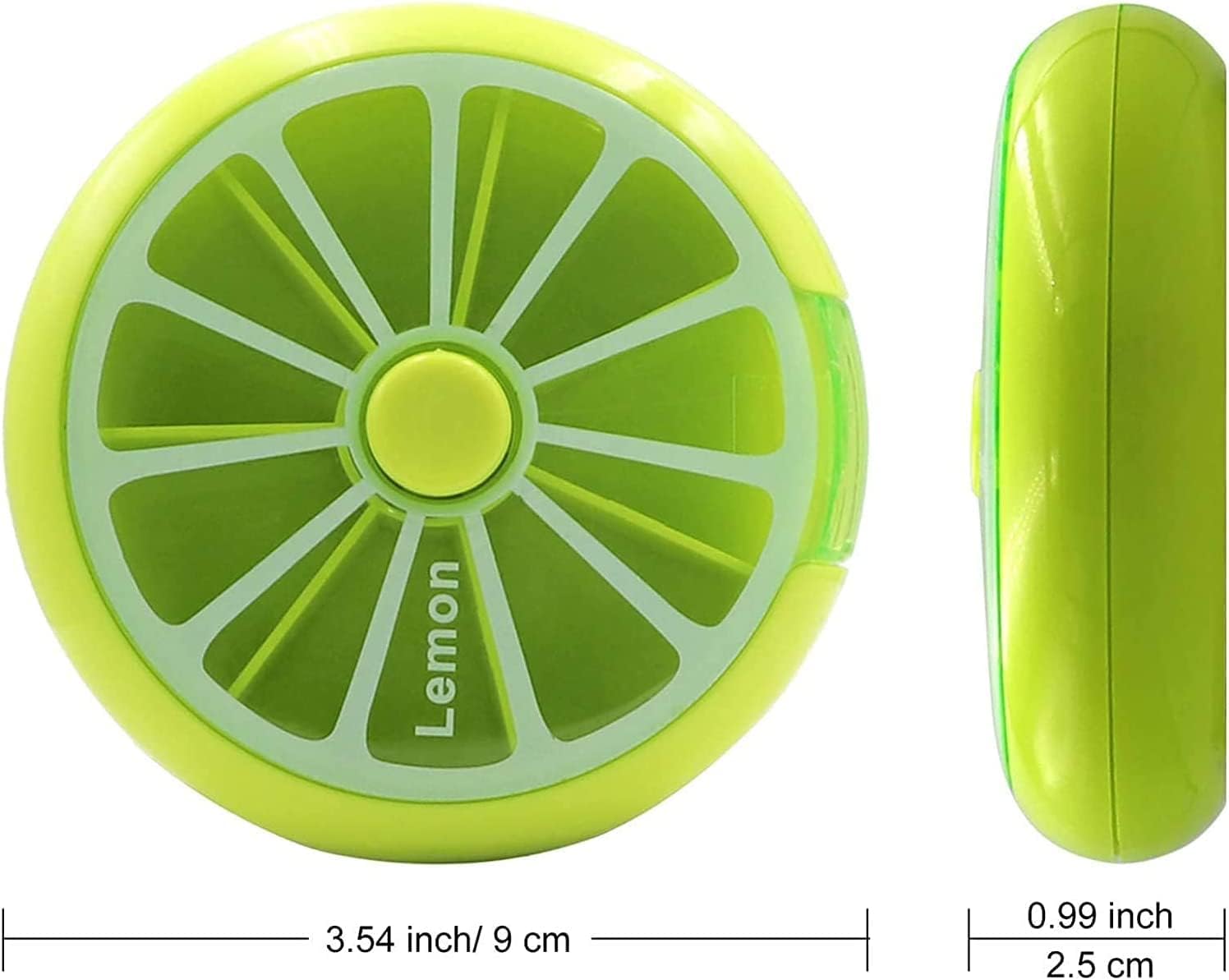 Weekly Pill Box Travel Pill Organizer Cute Round Rotating Purse Size 7 Compartments Large Medicine Organizer (Pack of 3) image 2