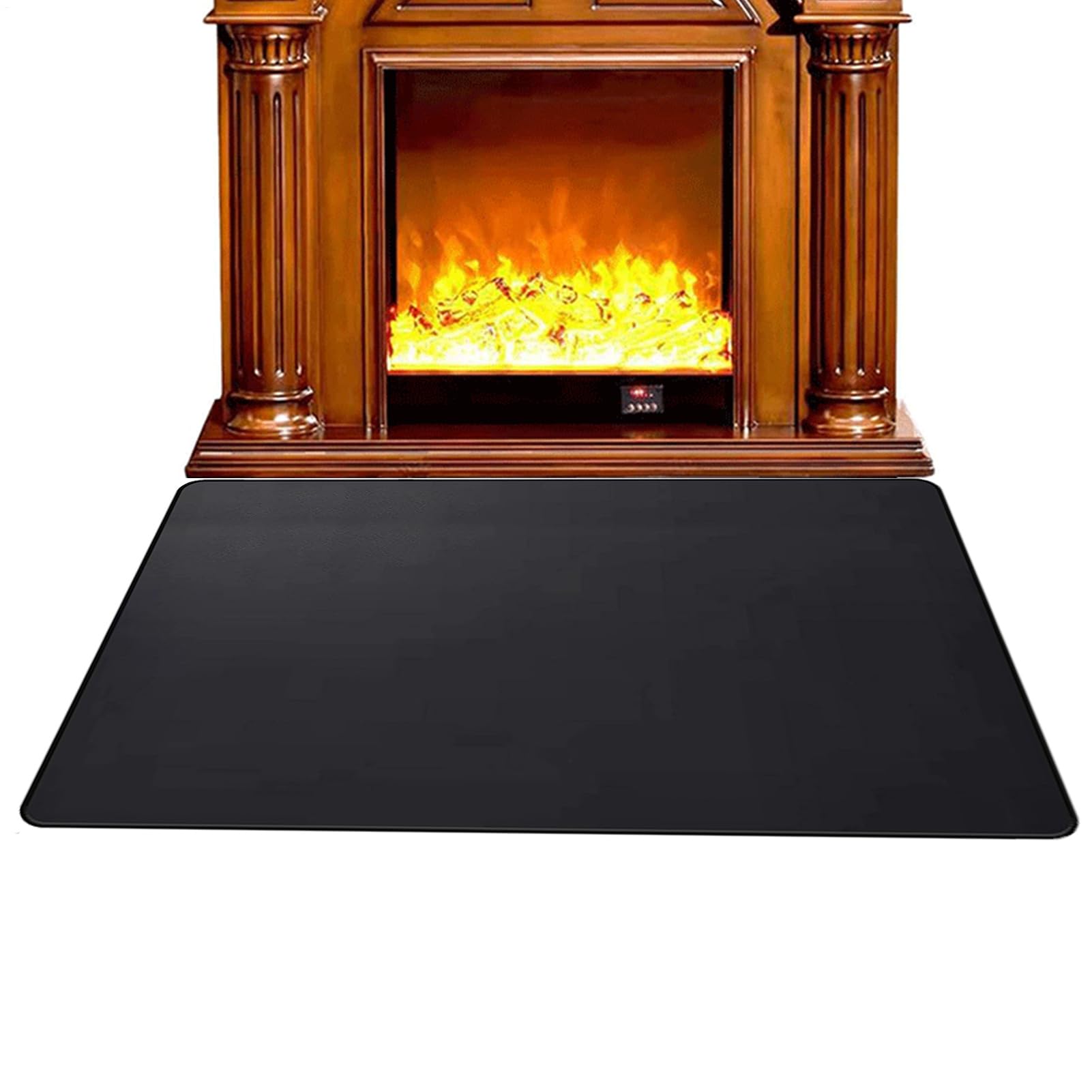 Hearth Tapis de cheminée ignifuge, 90 x 150 cm, support ignifuge, pour barbecue au charbon de bois, protection du sol, protège le sol des étincelles et des braises