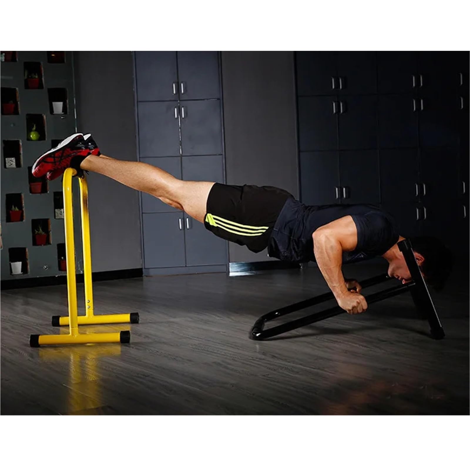 Barra Handstand Gimnasia Entrenador de cuerpo superior for fitness en casa con barra acero for flexiones y fondos, barras paralelas soporte for dominadas