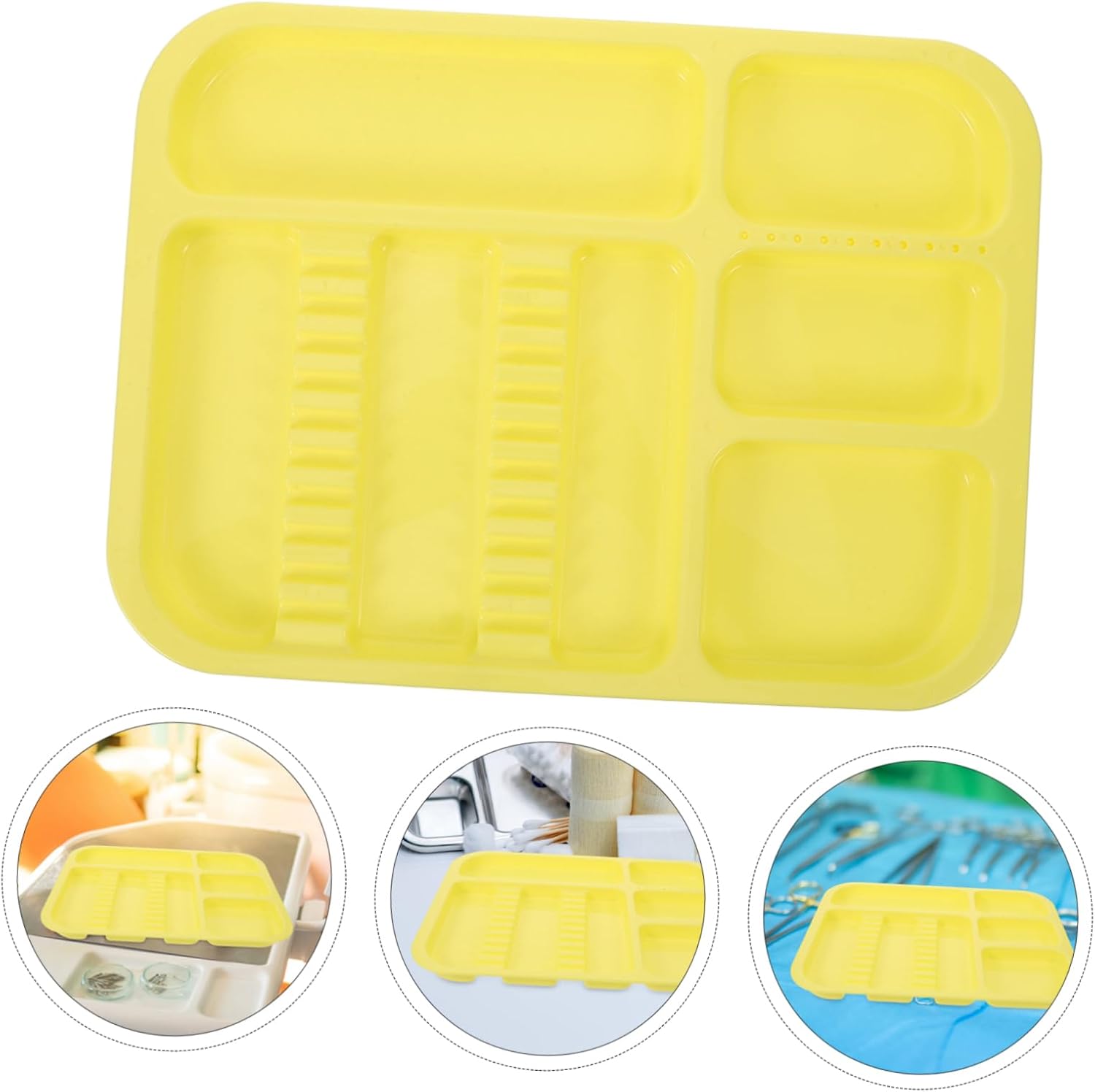 2pcs Tool Tray Plates Dividers Plastic Storage Tray Sleek Serving for Dentist Divided
