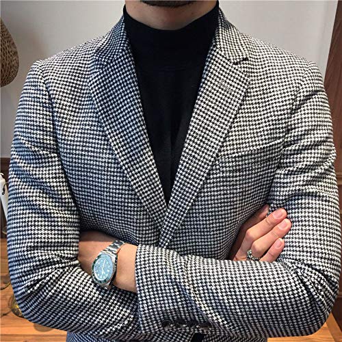 Houndstooth Grid Plaid Tuxedo Dogstooth Suit Business Dress Slim Fit Blazers Jacket Coat4