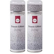 Rayher 34434558 vernice spray effetto granito opaco, grigio-pietra, 200ml, per superfici metalliche, vetro, porcellana, legno, carta, essiccazione rapida (Confezione da 2)