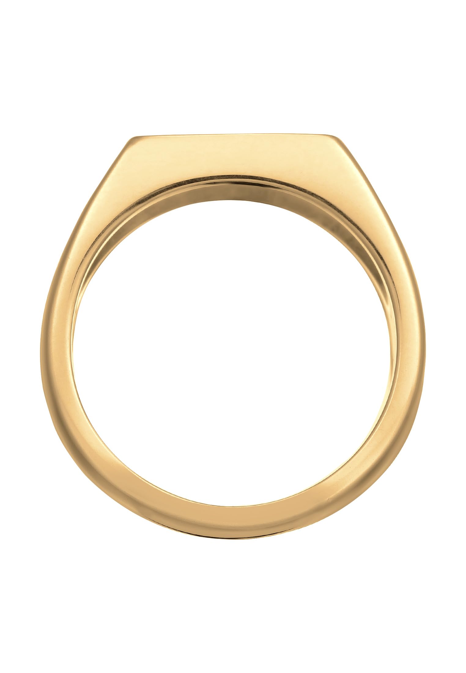 Kuzzoi Anillo de plata de ley 925 para hombre chapado en oro clásico con placa de esmalte para hombre en tamaño 60 – 66, 0612710424