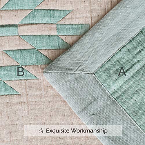 Queen Blanket For Summer Tencel Cotton Lyocell Quilted Blanket 90X90 Lightweight Bedspread Soft Breathable Blanket Teal #TOP3
