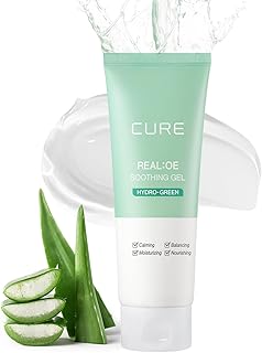 CURE Aloe Vera Gel with 90.52% Leaf Juice, Soothing & Hydrating Korean S...