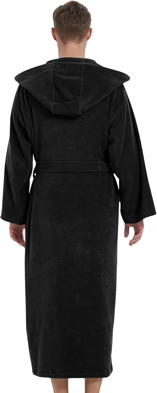Mens Bathrobes with Hood-Classic Terry Cloth Bathrobe for Men,Soft Full Length Bathrobes for Spa and House