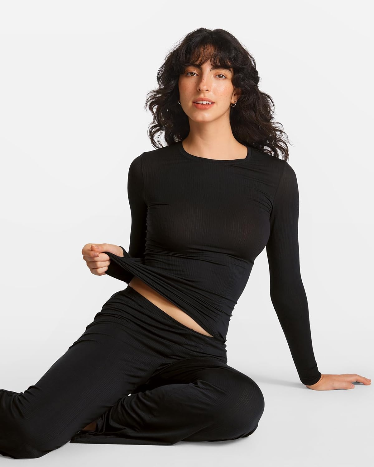 Women's Natrelax Pajamas Pants Wide Leg Casual Modal Ribbed Loose Fit Sleep Soft Comfort Flowy Lounge Pj Bottom - Image 5