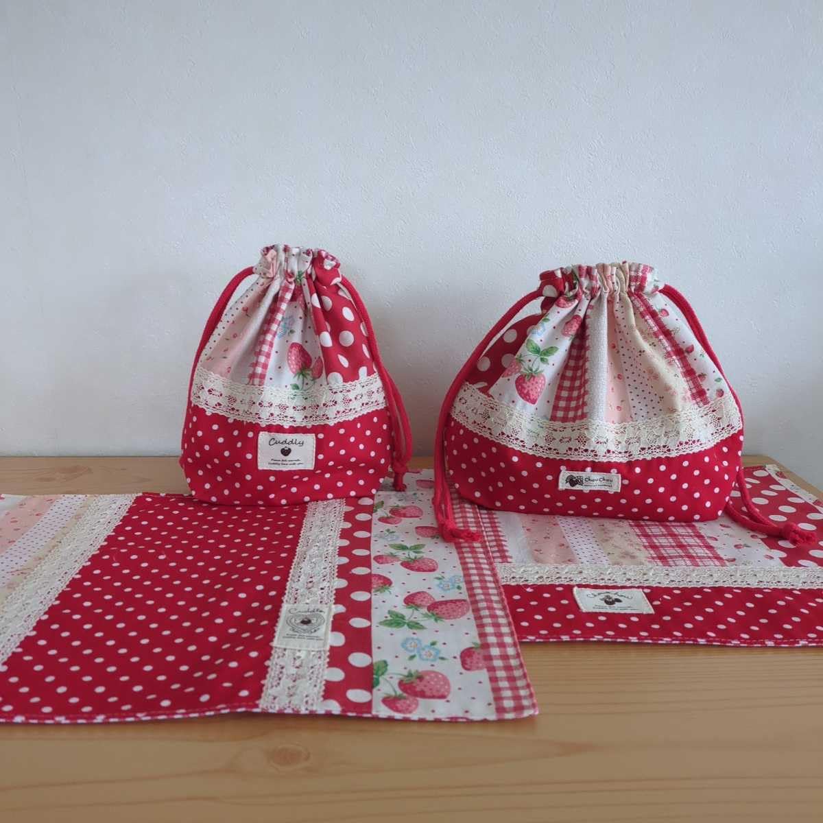 Amazon.co.jp: 1セット限定 ハンドメイド入園入学 お弁当袋 コップ袋  