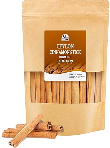 52USA Palitos de canela de Ceilán, 1 libra (16 onzas), canela entera de Ceilán, perfectas para hornear, cocinar y bebidas, sin OMG, certificado