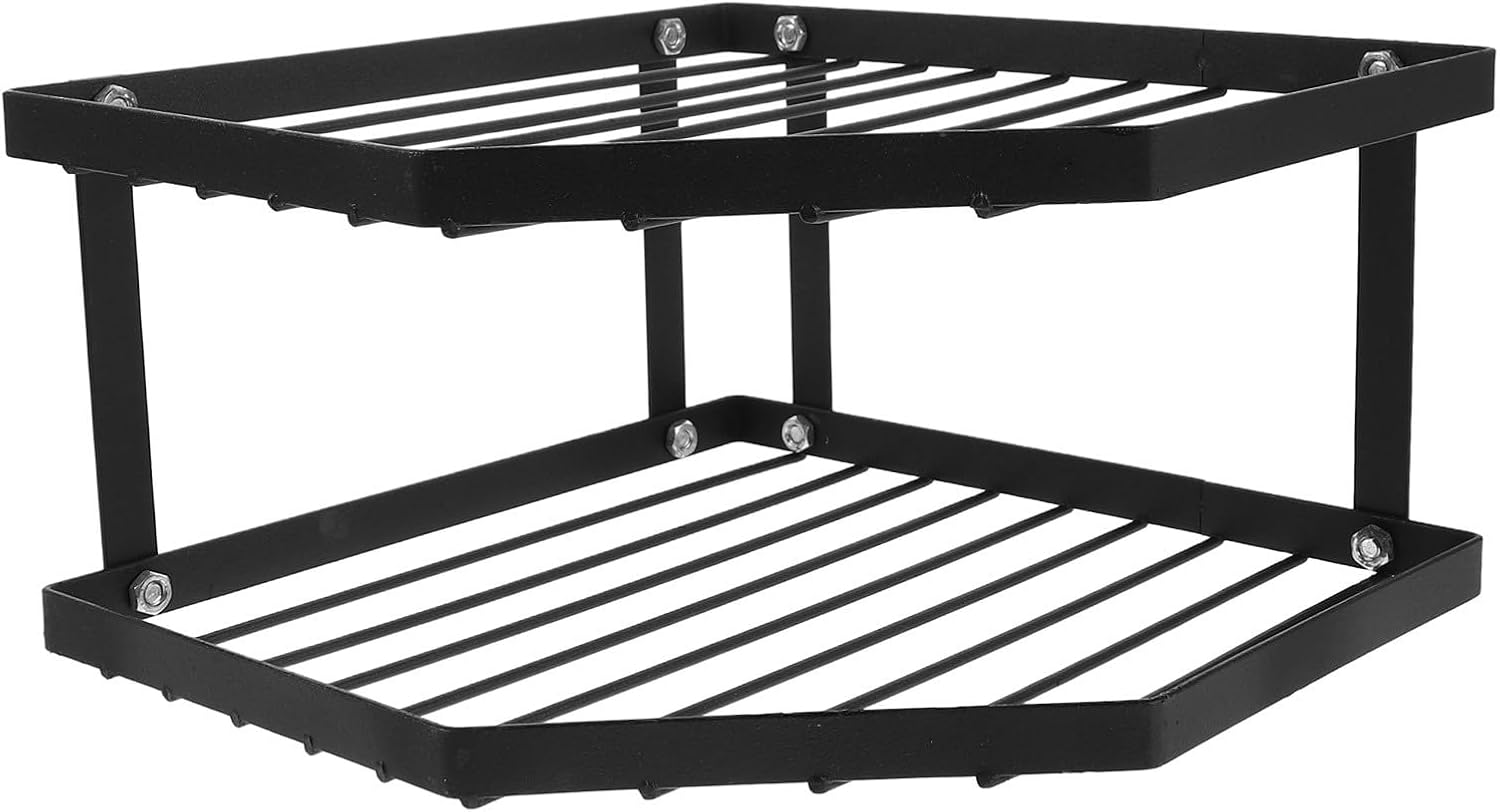 Corner Kitchen Counter Organizer Shelf - 2-Tier Metal Pot Rack Stand For Sorting Pots Pans Condiments - Space-Saving Multi-Layer Spice Holder For Festival Gathering