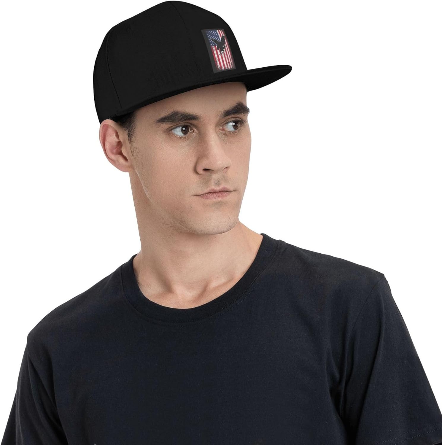 American Flag Eagle Patriotic USA Hat Flat Brimmed Baseball Cap Sun Hat Hip Hop Cap for Men and Women - Image 8