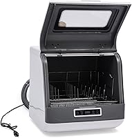 Vista 3 de Lavavajillas portátil compacto con 4 programas de lavado, ahorro de energía con bajo consumo de agua, sin instalación para apartamentos pequeños