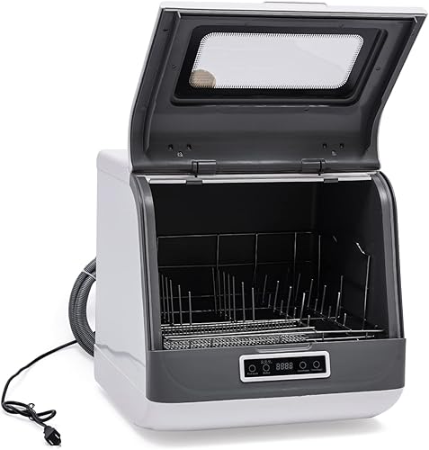 Miniatura 3 de Lavavajillas portátil compacto con 4 programas de lavado, ahorro de energía con bajo consumo de agua, sin instalación para apartamentos pequeños,