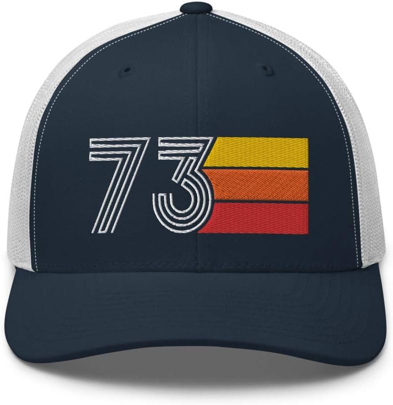 73 1973 Vintage Retro Trucker Cap 53rd Birthday Embroidered Unisex Hat Gift