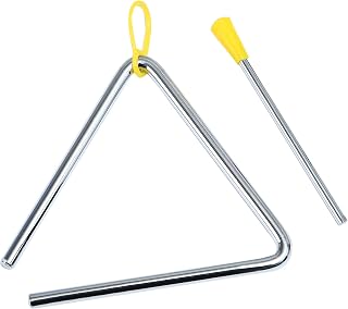 1 Pcs 5 Inch Musical Steel Triangle Hand Percussion Instrument With Striker- Rhythm Steel Triangles Music Instrument (5 inch)