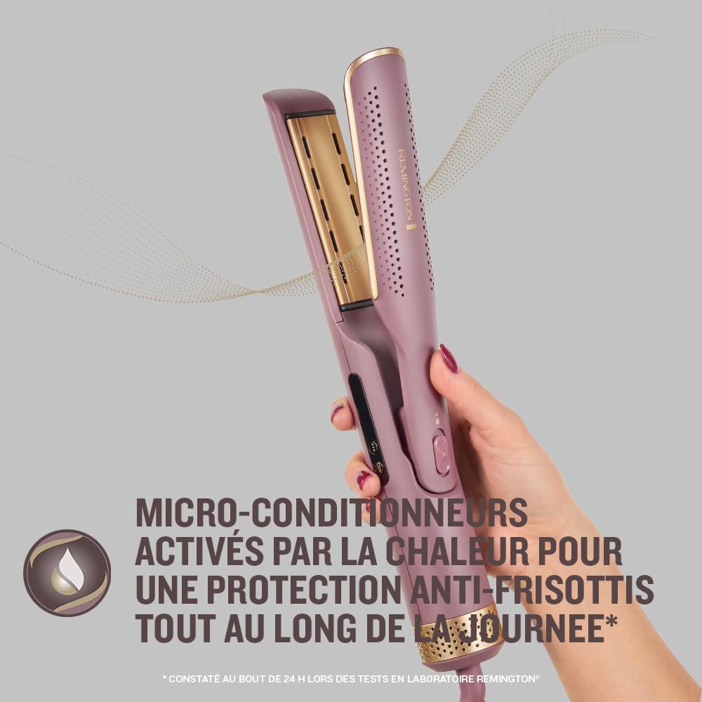 Remington AIRvive Lisseur cheveux [2 en 1: cheveux secs ou humides] Technologie Ionic Air: résultats rapides en douceur (micro-revitalisants anti-frisottis thermoréactifs, écran LED, céramique) AS8930