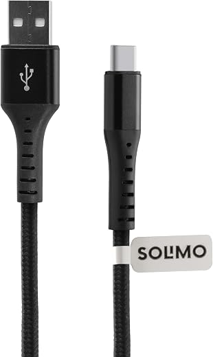Amazon Brand – Solimo Fast Charging Braided Type C Data Cable Joint, Suitable For All Supported Mobile Phones